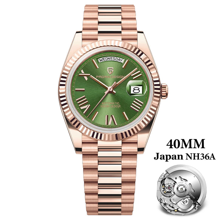 2024 New PAGANI DESIGN Rose Gold DD40 Luxury Automatic Watch Men Mechanical Wrist Watches Men Japan NH36A AR Sapphire crystal