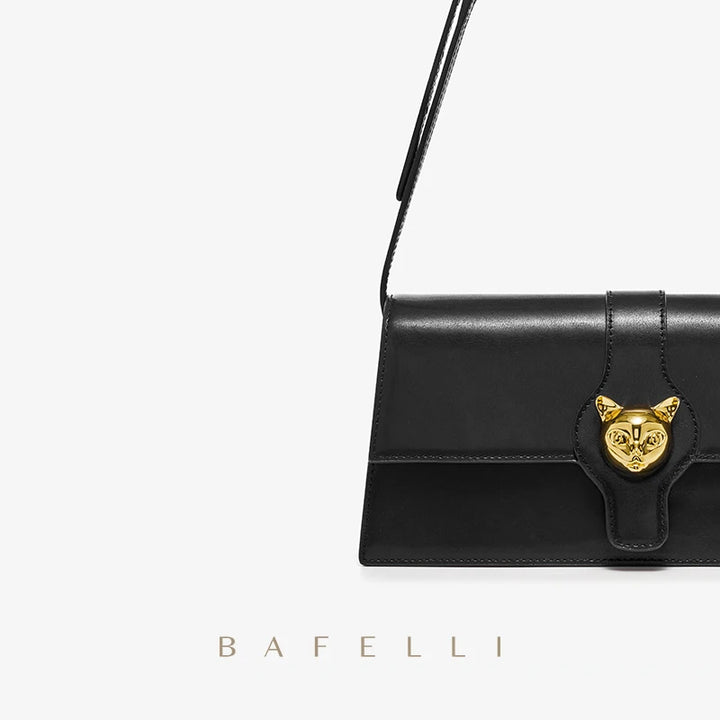 BAFELLI CAT 2025 NEW WOMEN'S BAG LUXURY BRAND FASHION RETRO STYLE DENIM TRENDING SHOULDER CLUTCH FEMALE LEATHER FLAP PURSE