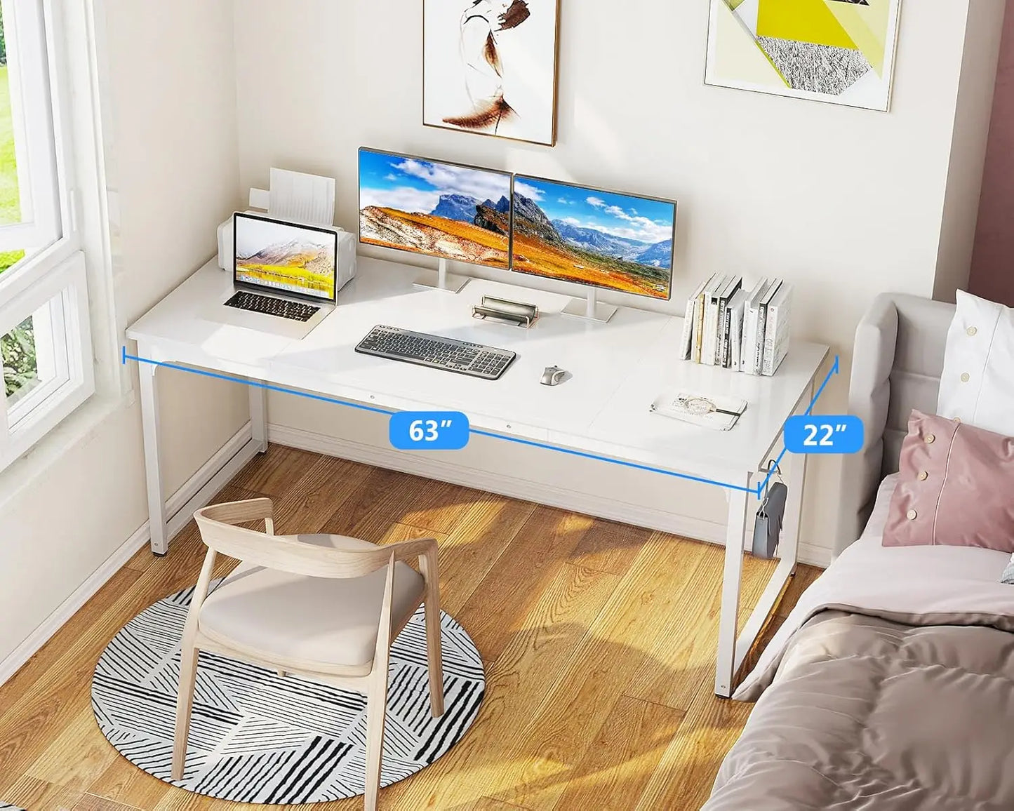 63" Computer Desk for Home Office