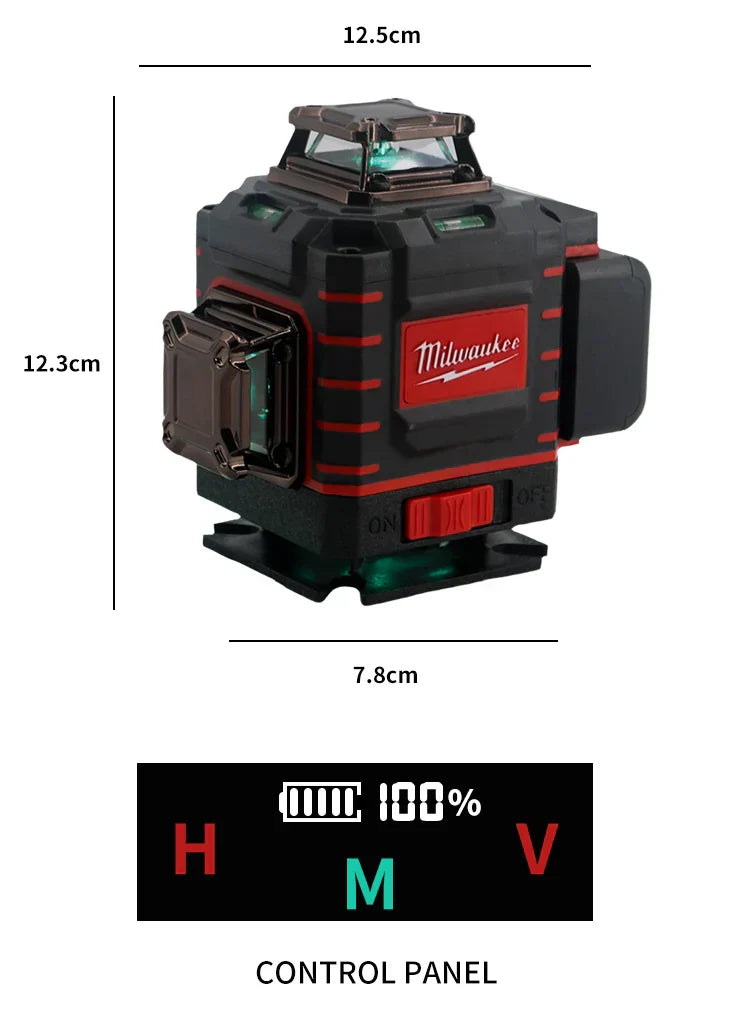 Milwaukee 4D 16 Lines Green Beam 360° Self-leveling Laser Levels Horizontal And Vertical Professional Laser Level Tool