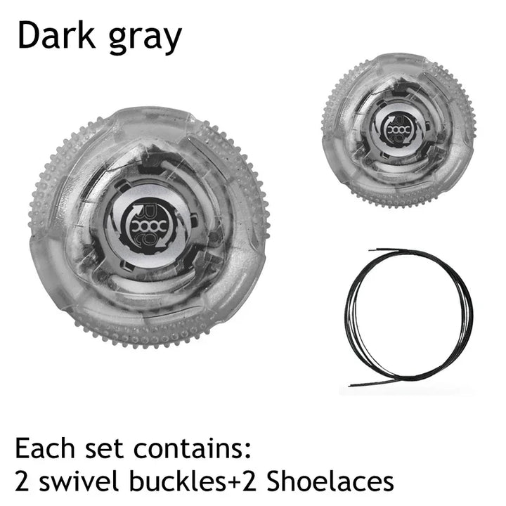 1 Pair Metal Wire Swivel Automatic Buckle Shoelaec No Tie Shoe Laces Quick Lock Shoestrings Women Man Shoelaces for Sneaker New
