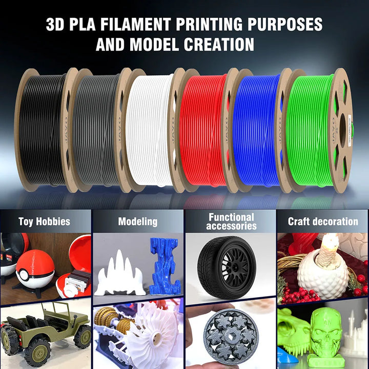 JAYO PLA 3D Filament 1.75MM 10Rolls/set PLA+/Silk PLA/PLA Matte /PETG 3D Printer Filament For FDM Black 3D PrintIng Materials