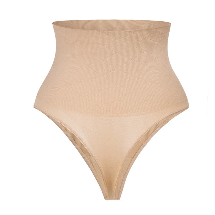 2PCS High Waist Thongs Panties Women Tummy Control Shapewear Slimming Underwear Belly Shaping Cincher Brief Body Shaper