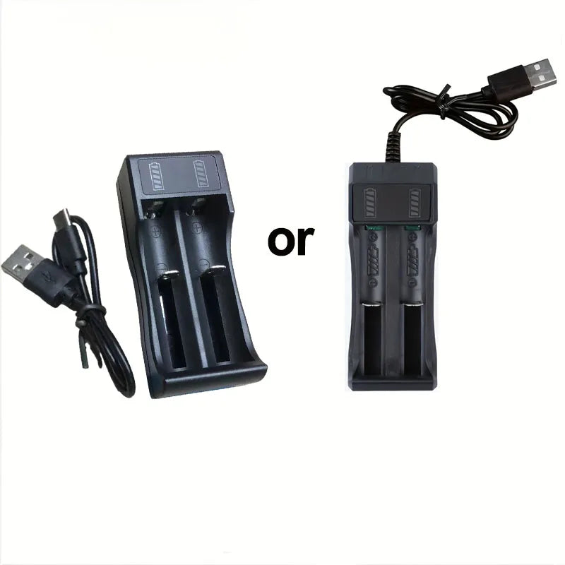 Dual 18650 Battery Charger Black 1 2 Slots For 18650 Charging 4.2V Rechargeable Lithium Battery Charger for Laser Flashlight