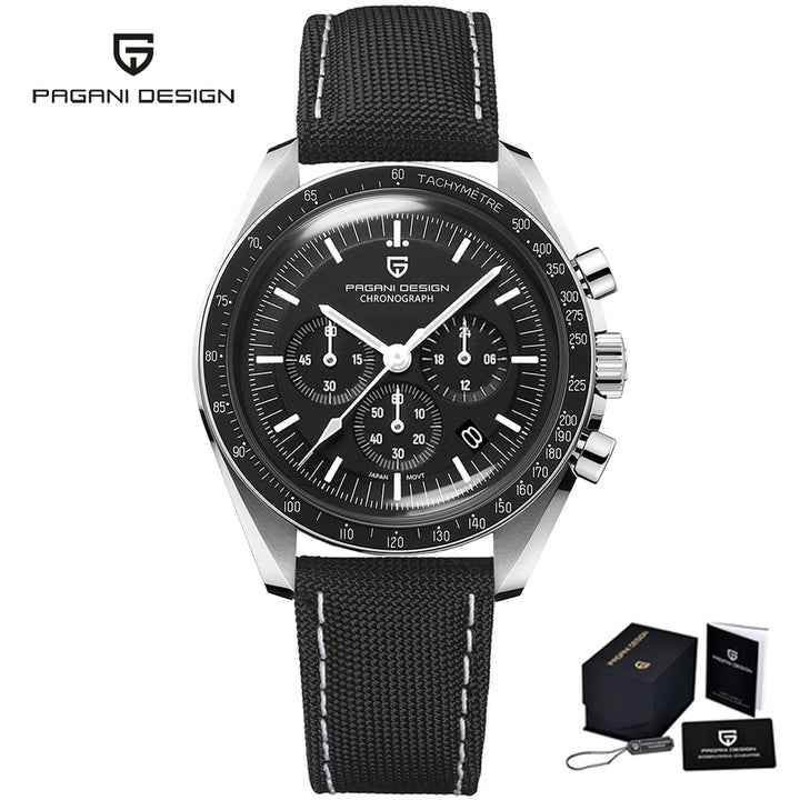 PAGANI DESIGN 2023 New Moon Watch For Men Quartz Multifunction Chronograph Sports Mens Watches Top Brand Luxury Sapphire Mirror