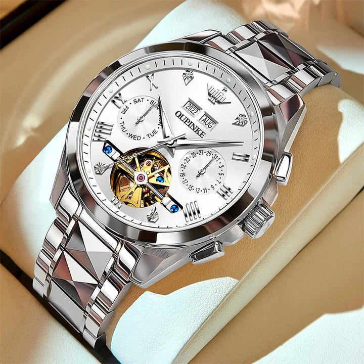 OUPINKE Automatic Mechanical Watch for Men 50M Waterproof Sapphire Mirror Luxury High Level Wristwtch