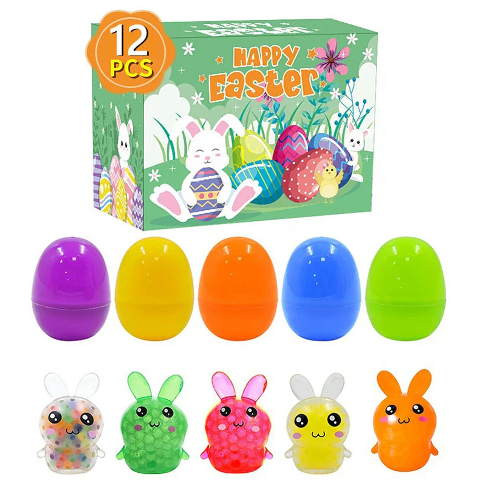 Prefilled Easter Eggs with Stress Relief Toys Easter Basket Stuffers Surprise Easter Eggs for Kids Easter Egg Hunt Game and Part