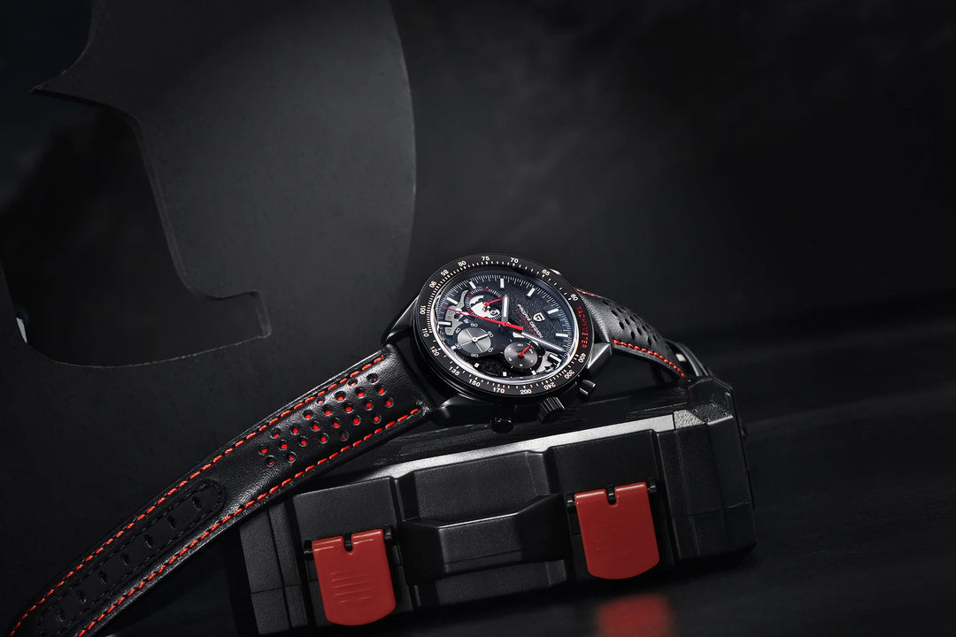 PAGANI DESIGN 2024 New Moon Dark Men's Watches Luxury Quartz Watch Men Skeleton Sport Chronograph AR Sapphire glass Wrist Watch