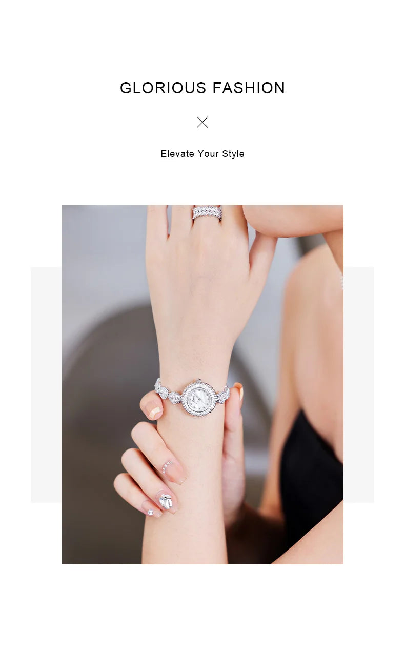 Sotoiru Luxury Bracelet Party Watches For Women Zircon Waterdrop Shape Quartz Wristwatch Jewel Accessory Gifts For Woman