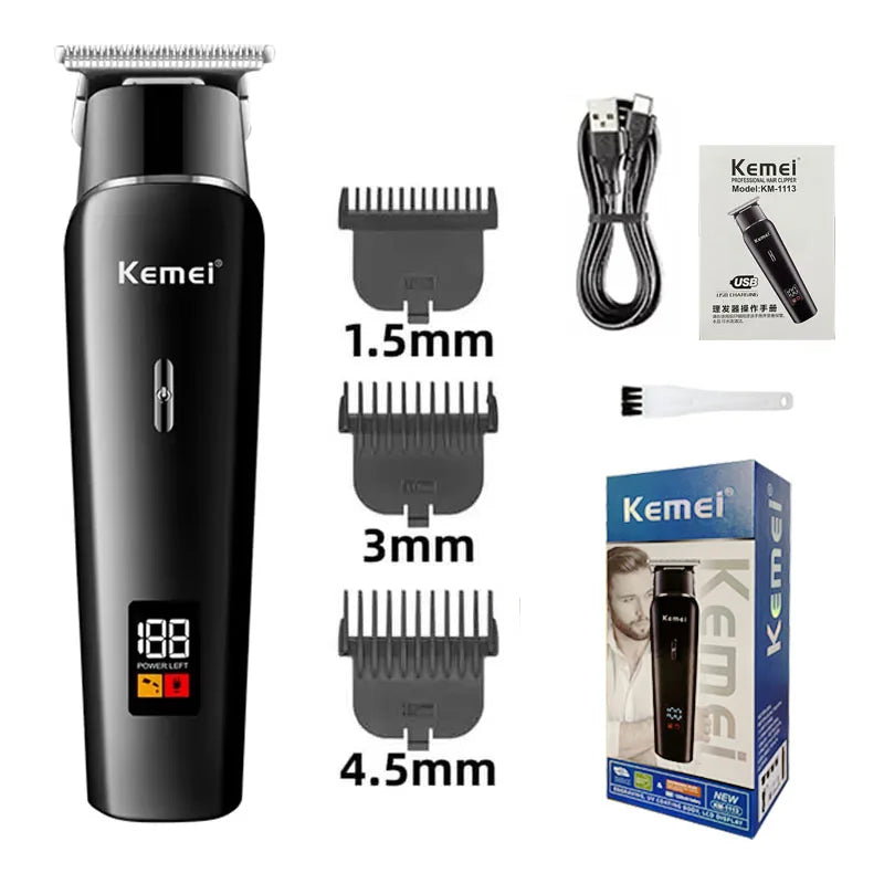 Kemei KM-2290 KM-1113 KM-2026 professional Electric hair clipper kit Men's Shaver Cordless Barber Hair Trimmer USB beard Razor