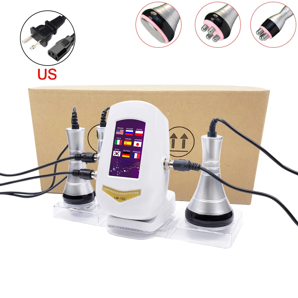 3 In 1 40K  Cavitation  Machine Body Facial Radiofrequency Massage Weight Loss Machine Body Shaping Slimming Fat Burn