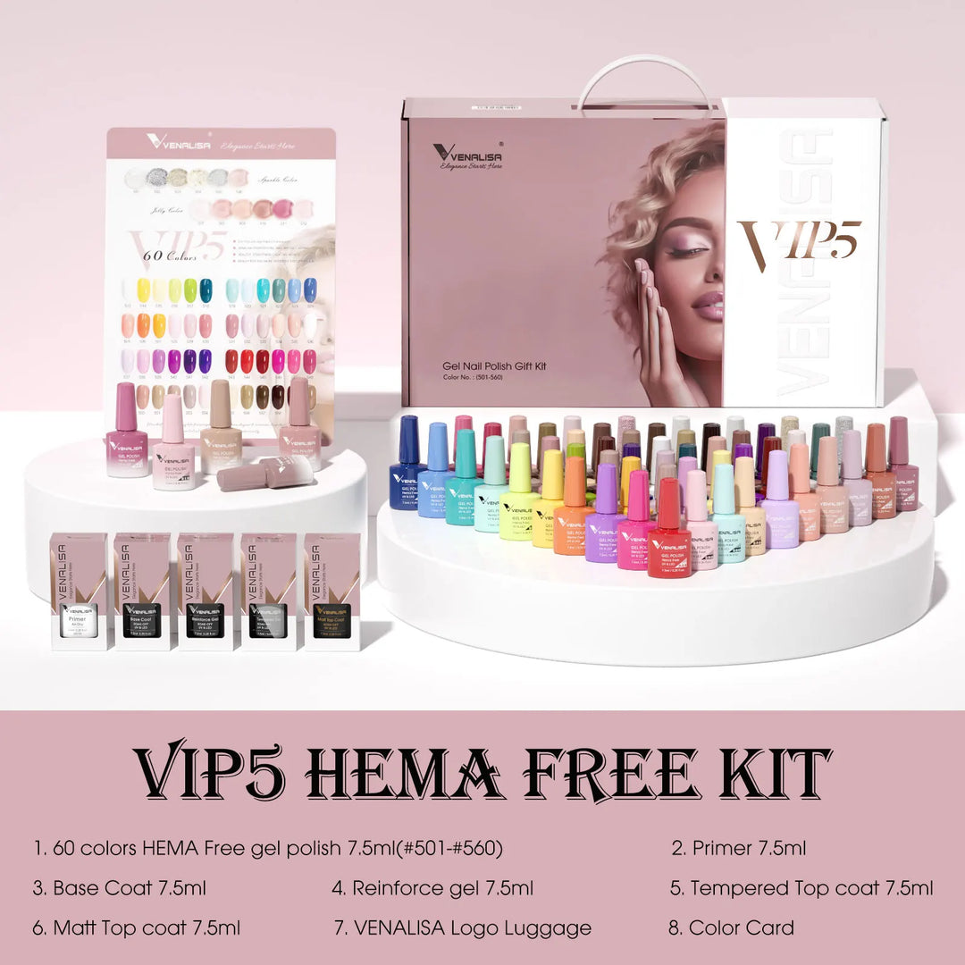 VENALISA VIP4 Kit Nail Gel Polish HEMA FREE Full Coverage 36/60 Color Gel Pigment Professional Nail Art Long-lasting Gel Varnish
