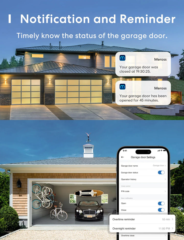 Meross HomeKit Smart WiFi Garage Door Opener WiFi Sensors Controller Remote Control Support Alexa Google Assistant SmartThings