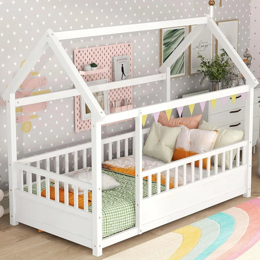 Twin Floor House Bed Kids