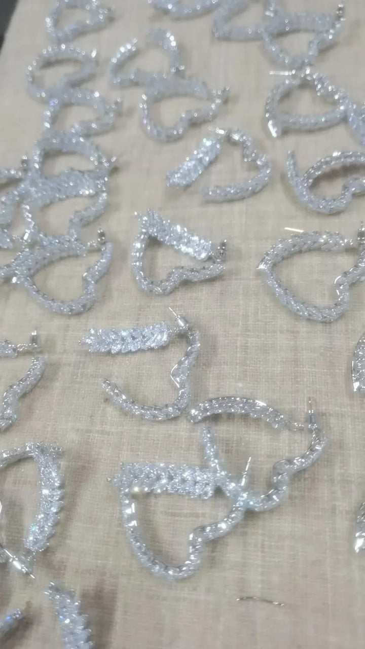 Korean Style Light Luxury Niche Design Sense Zircon Heart Wheat Ear New Trendy Temperament Earrings for Girls Jewelry