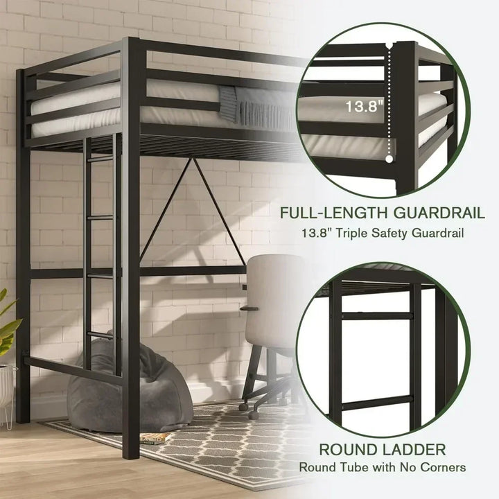 Twin Metal Loft Bed Frame