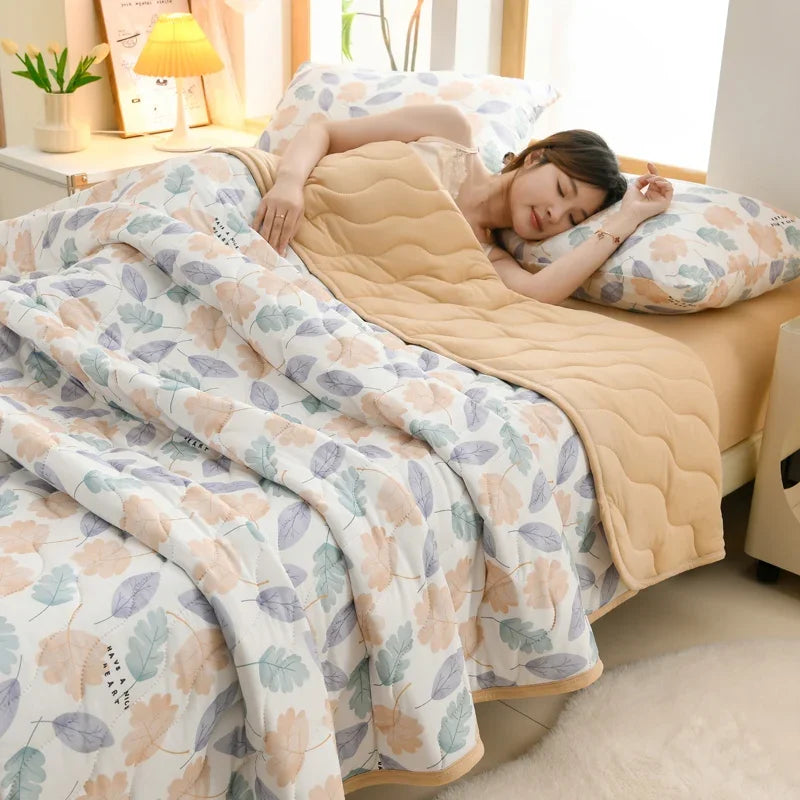 New Florals Spring Summer Blanket for Single Double Soft Skin-friendly Quilt Breathable Comfortable Air Conditioning Comforter