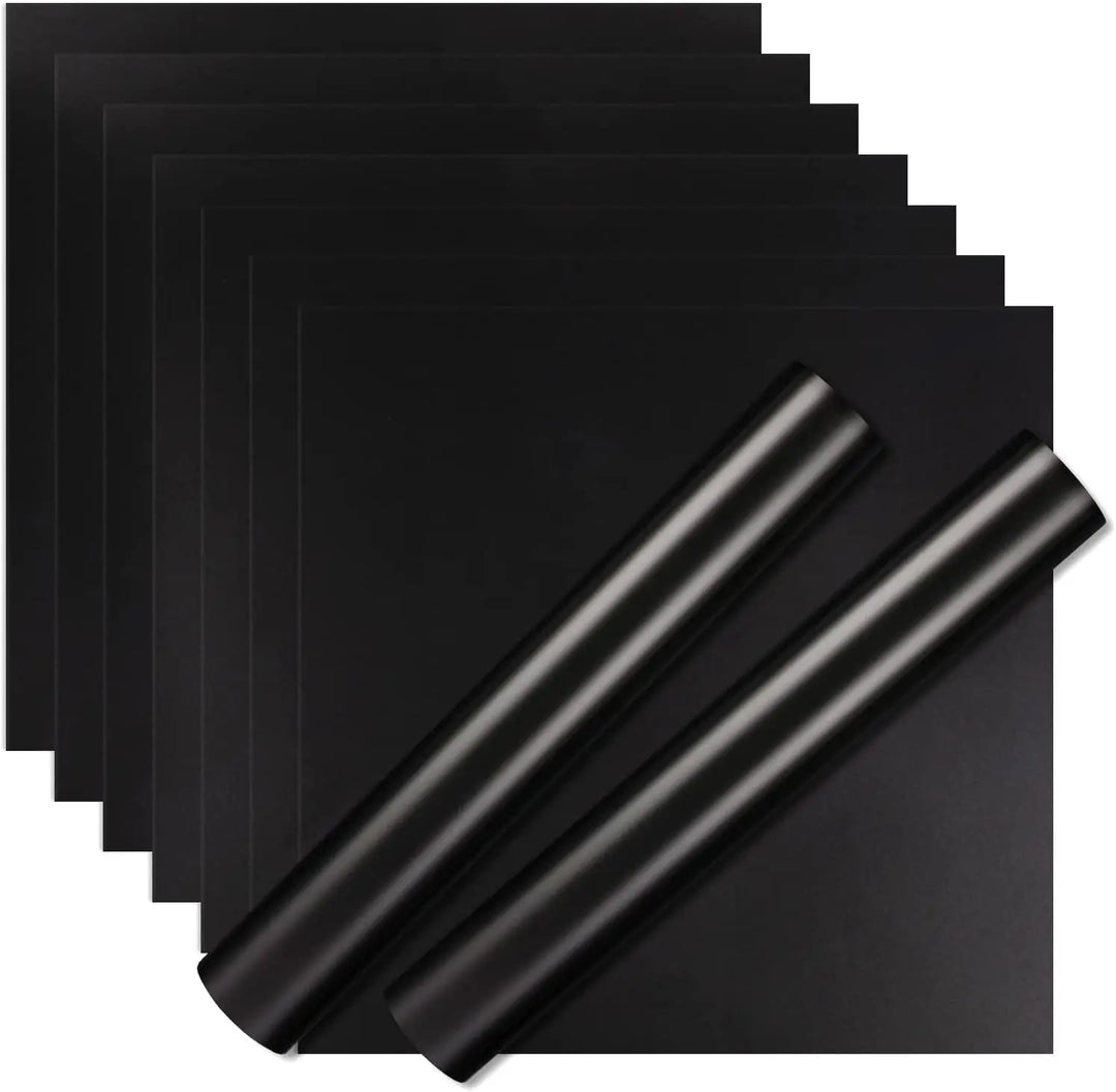 9pcs HTVRONT 30X30cm Matte Metallic Permanent Adhesive Vinyl Bundle Sheets Sticky Craft Sticker Film for Cricut DIY Decor