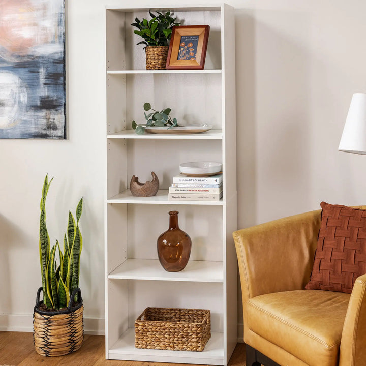 5-Shelf Dresser Bookcase White
