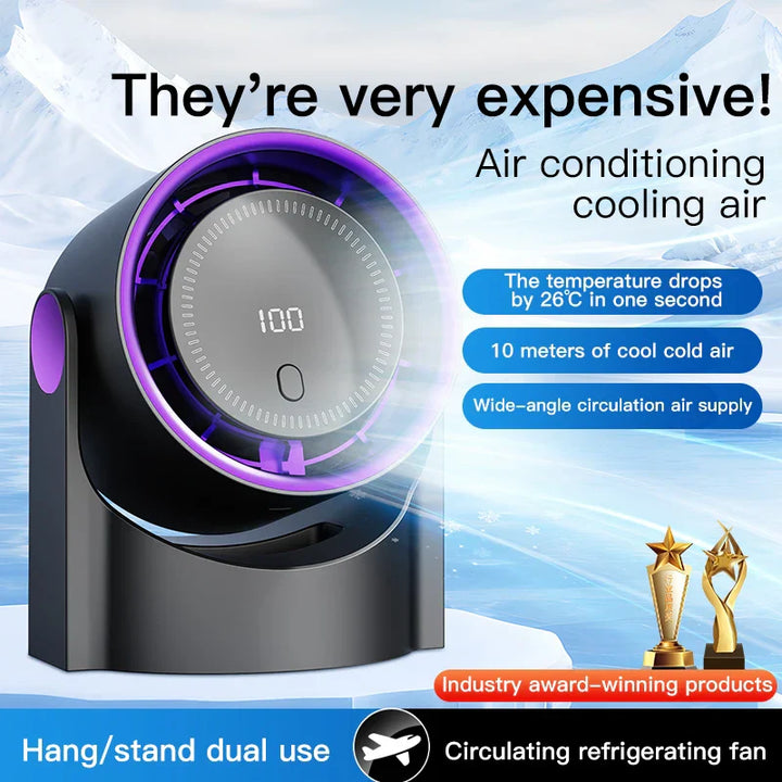 Xiaomi Smart Electric Fan 100 Speed Bladeless Fan USB Charging Desktop Silent Wall Mounted Air Conditioner Office Indoor Camping