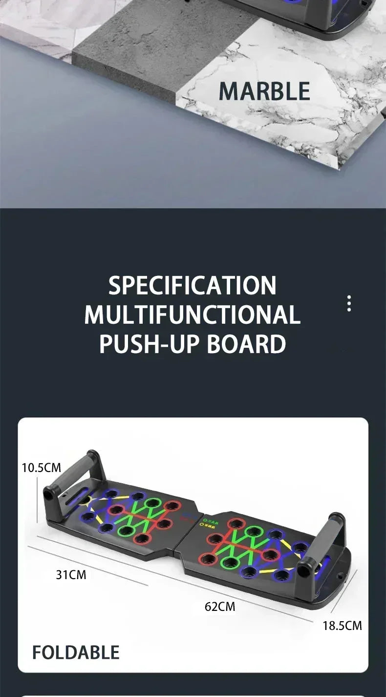 Gift Portable Multifunctional Push-up Board Set with Handles Foldable Fitness Equipment for Chest Abdomen Arms and Back Training