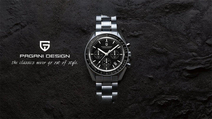 PAGANI DESIGN 2023 New Moon Watch For Men Quartz Multifunction Chronograph Sports Mens Watches Top Brand Luxury Sapphire Mirror
