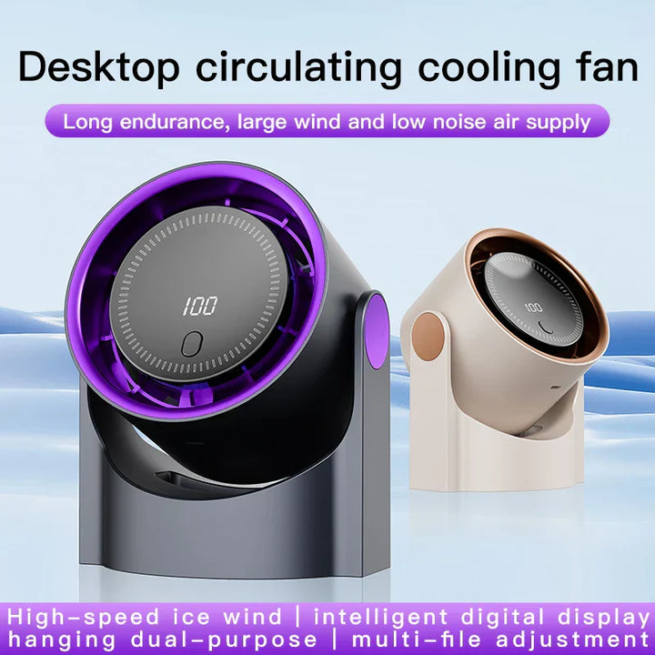 Xiaomi Smart Electric Fan 100 Speed Bladeless Fan USB Charging Desktop Silent Wall Mounted Air Conditioner Office Indoor Camping