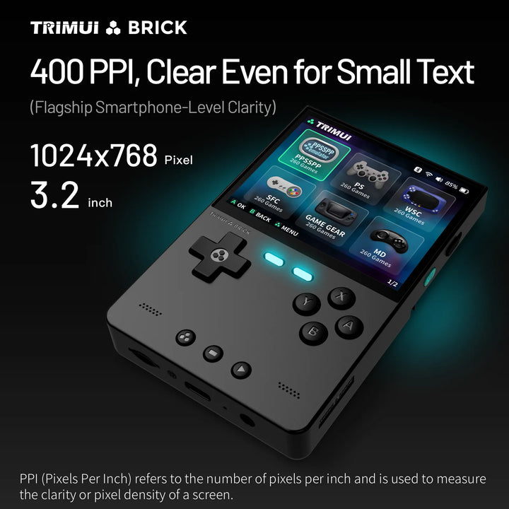 AMPOWN Trimui BRICK Handheld Game Players Consoles 3.2'' IPS Screen Emulator Portable Retro Video Games Linux System Allwinner