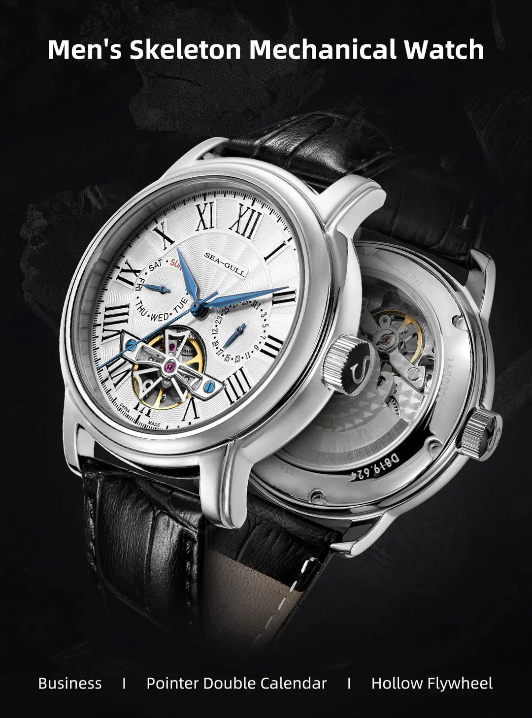 SEAGULL Luxury Watch Business Waterproof Male Clock Date Stainless Steel Mechanical Watch Men Watch reloj hombre 2023 D819.622