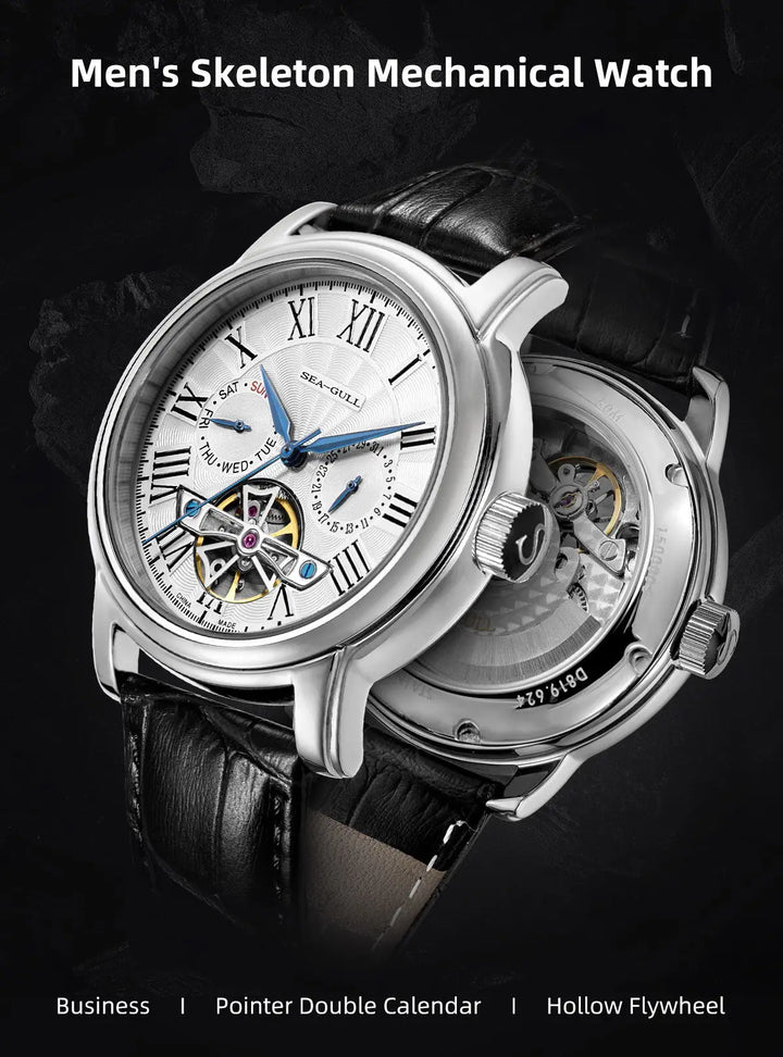SEAGULL Luxury Watch Business Waterproof Male Clock Date Stainless Steel Mechanical Watch Men Watch reloj hombre 2023 D819.622