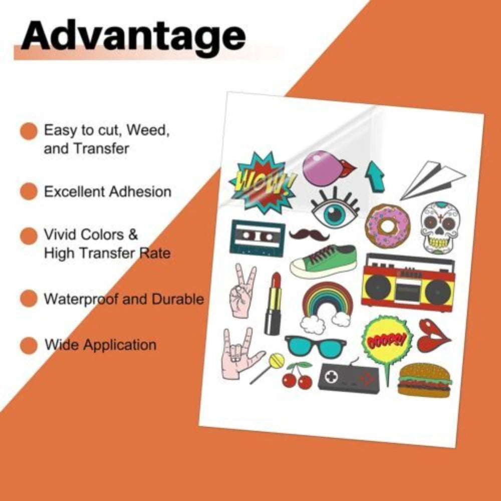 HTVRONT 20 Pcs White/Transparent Sublimation Adhesive Vinyl Sticker Sheets Sublimation Sticker Paper Waterproof for Cups Glass