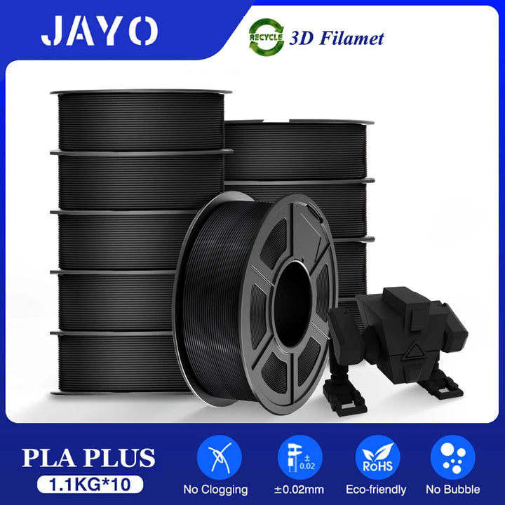 JAYO PLA 3D Filament 1.75MM 10Rolls/set PLA+/Silk PLA/PLA Matte /PETG 3D Printer Filament For FDM Black 3D PrintIng Materials