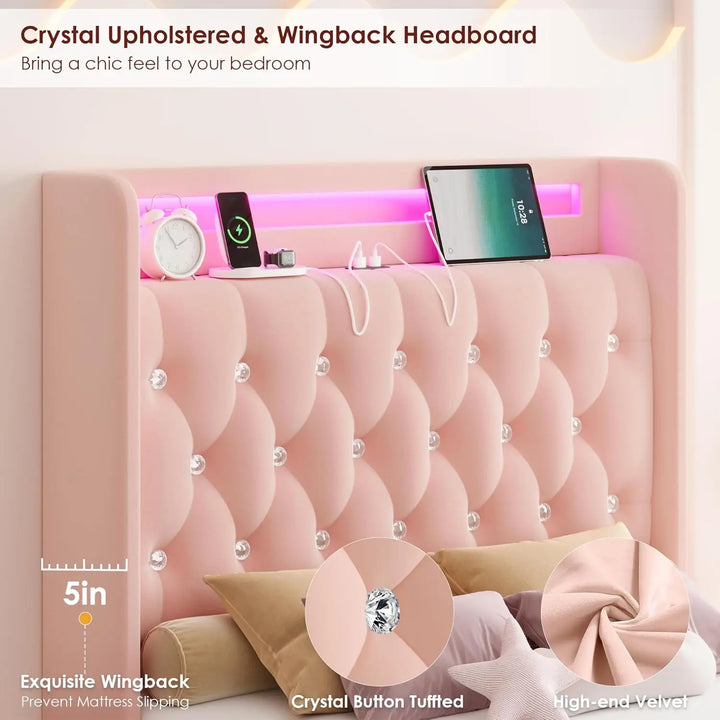 Twin LED Bed with Storage