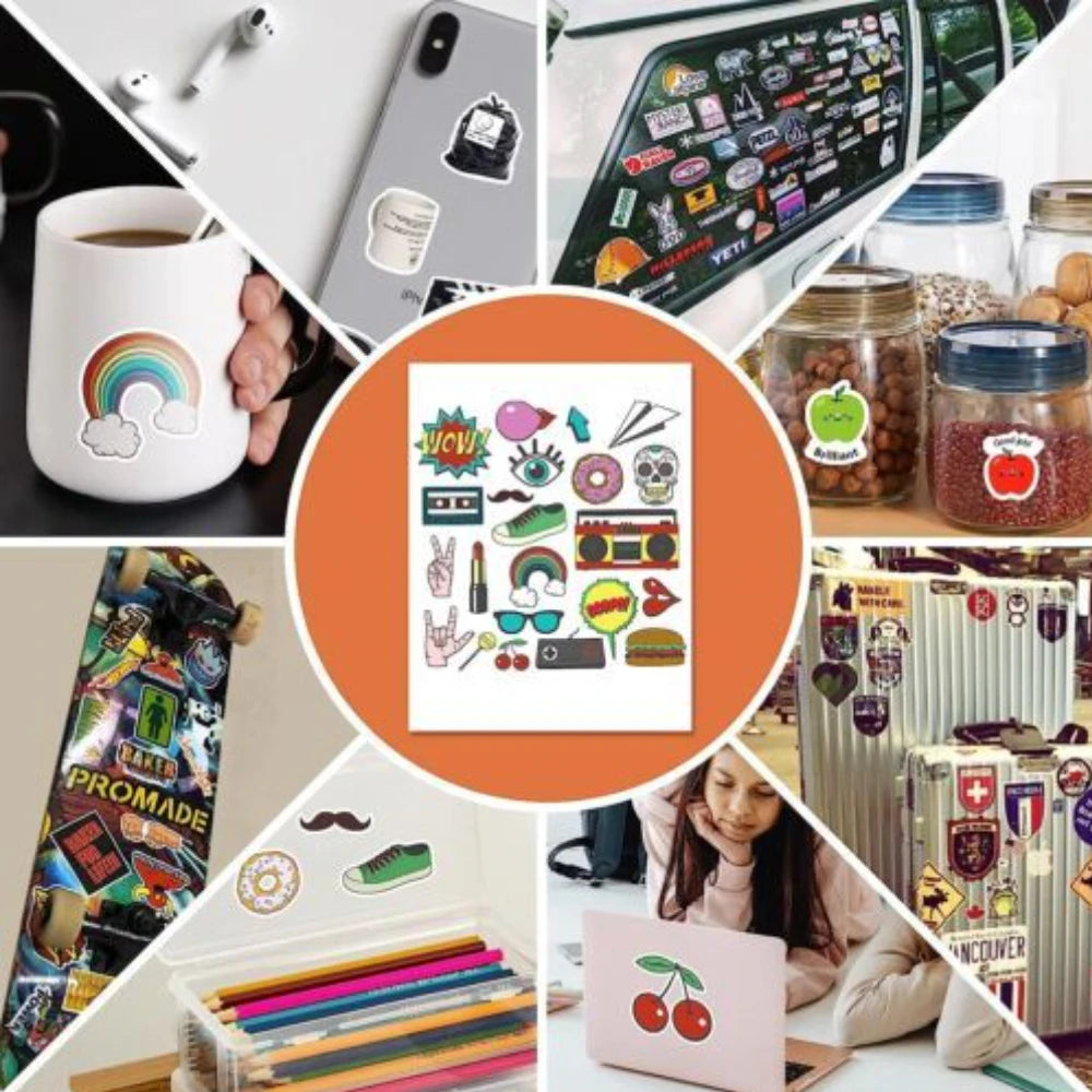 HTVRONT 20 Pcs White/Transparent Sublimation Adhesive Vinyl Sticker Sheets Sublimation Sticker Paper Waterproof for Cups Glass