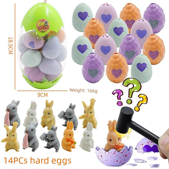 Children's Day Easter Egg Kids Building Blocks Blind Box Cartoon Rabbit Decompression Color Film Puzzle Egg Engineering Car Toys