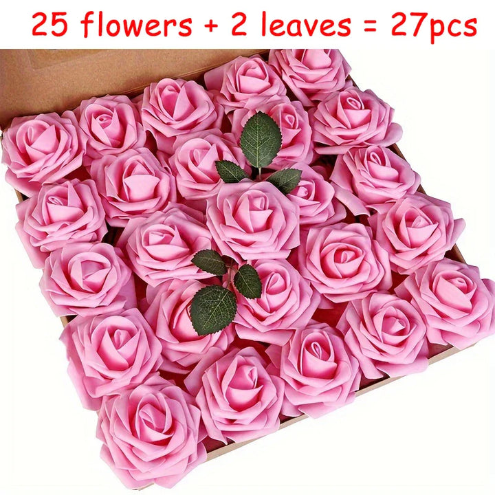 Artificial Roses with Stems