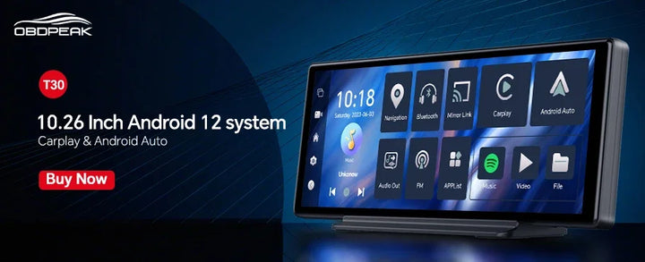 K2 Pro 11.3" Car DVR 4K Camera Wireless Carplay Android auto Ai Screen Dash Cam Dual Len Video Recorder GPS Navigation Dashboard