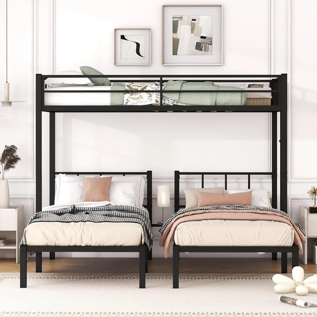 Twin Triple Bunk Bed with Desk