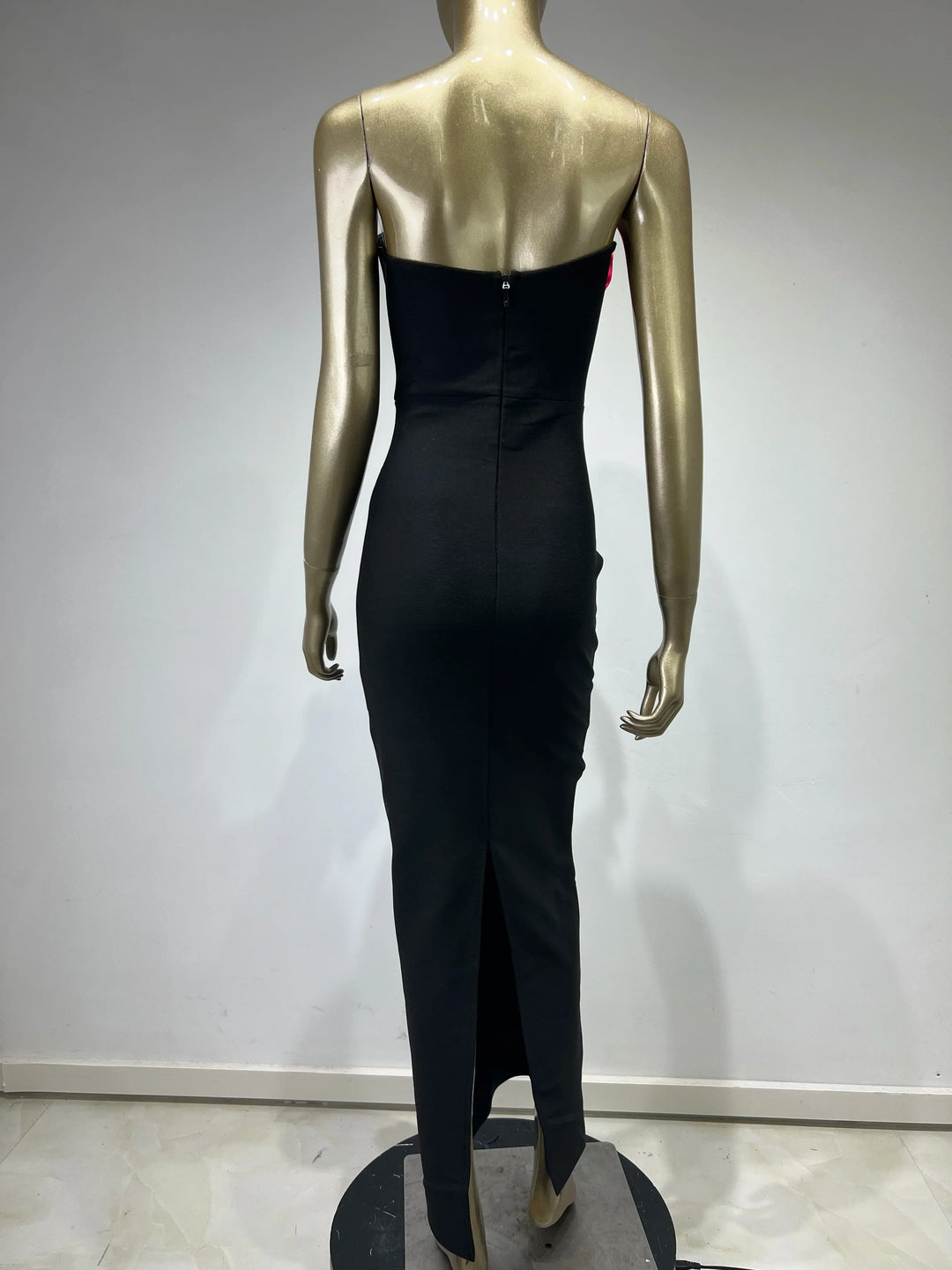 Celebrity Women Summer Sexy Strapless Backless Flower Patchwork Maxi Long Bandage Dress 2024 Elegant Evening Club Party Dress