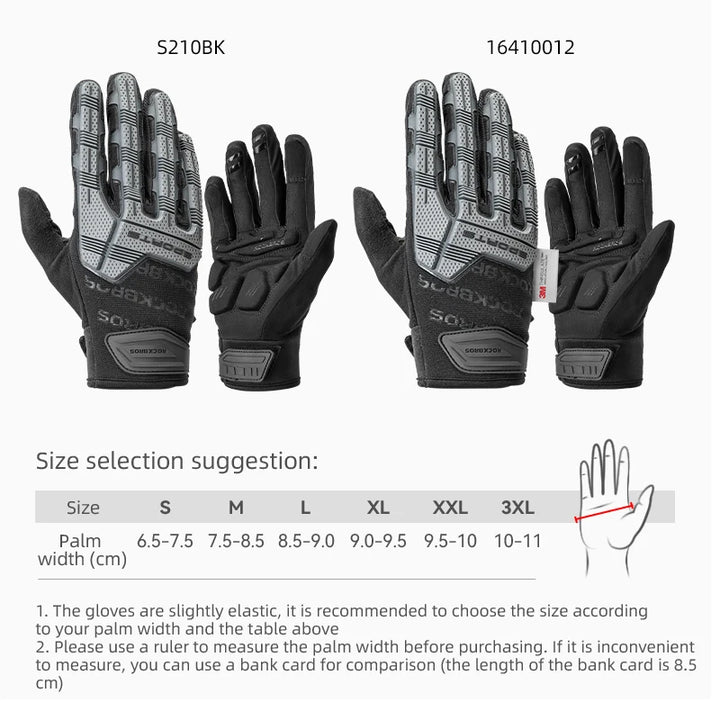 ROCKBROS Cycling Gloves Tactical Gloves SBR Thickened Pad Shockproof Breathable GEL Bike Motorcycle Winter Warmer Full Finger