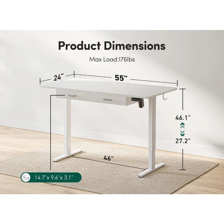 Adjustable Standing Desk with Drawers