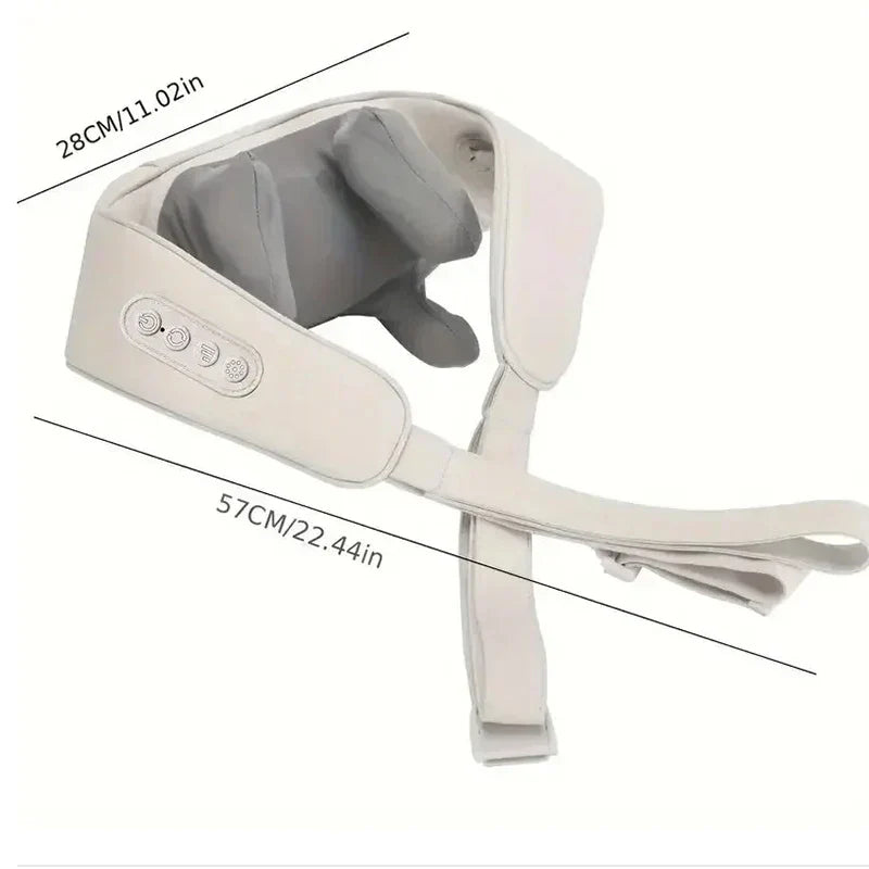 Wireless Neck Massager With Hot Compress Neck And Back Shoulder Shiatsu Kneading Massage Shawl Neck Cervical Relaxing Trapezius
