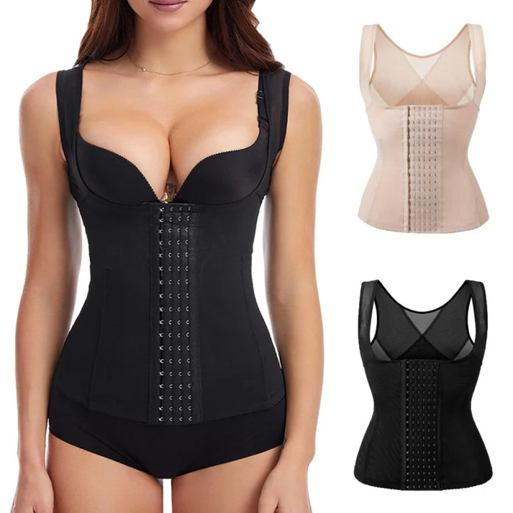 Plus Size Slimming Shirt Thin Seamless Body Shaper Women's Tummy Control High Waist Tank Top Invisible Shapewear