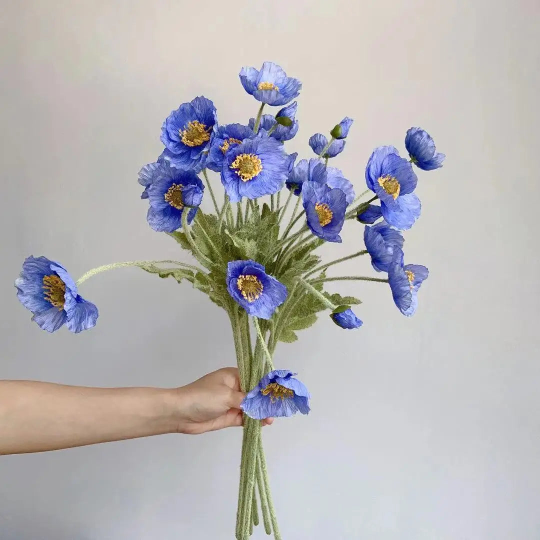 Artificial Silk Poppy Flowers Bouquet