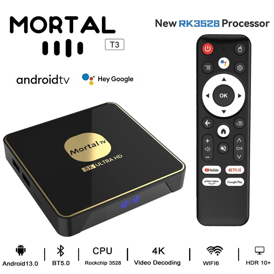 Smart TV Box Android13 CPU Rockchip3528 Google Assistant Wifi6 Transmission 64GB128GB  Bluetooth Chromecast  Multi Language