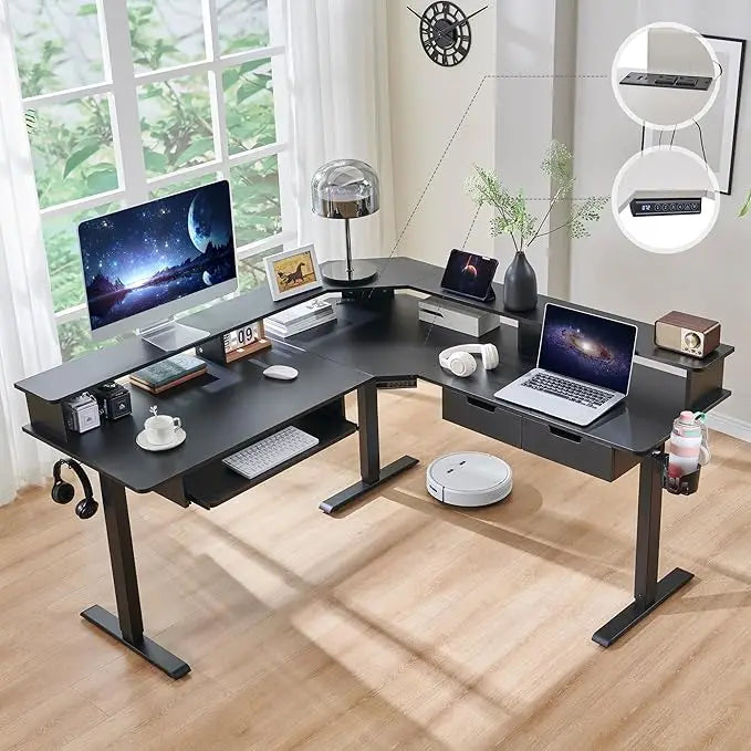 L Shaped Electric Office Desk