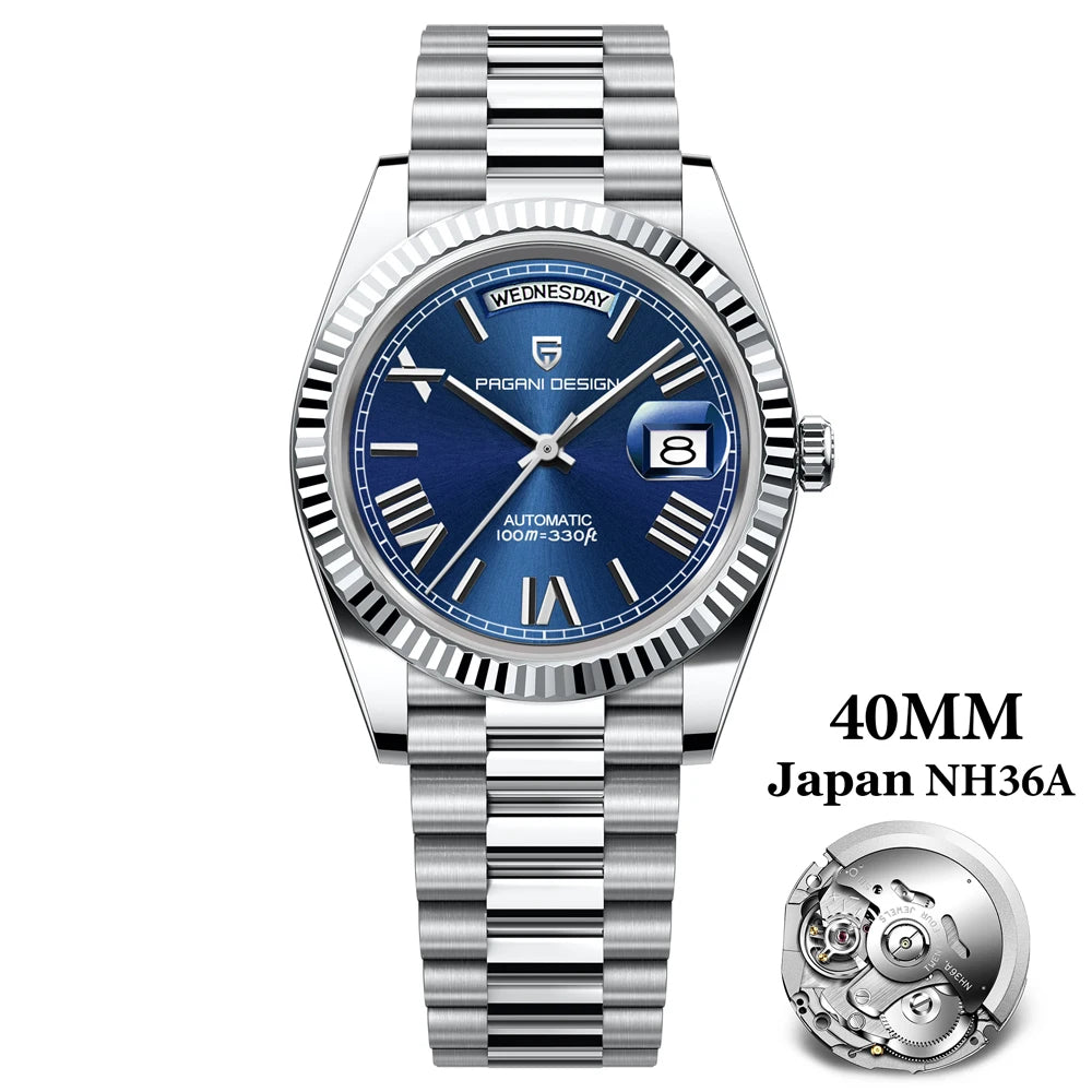 2024 New PAGANI DESIGN Rose Gold DD40 Luxury Automatic Watch Men Mechanical Wrist Watches Men Japan NH36A AR Sapphire crystal