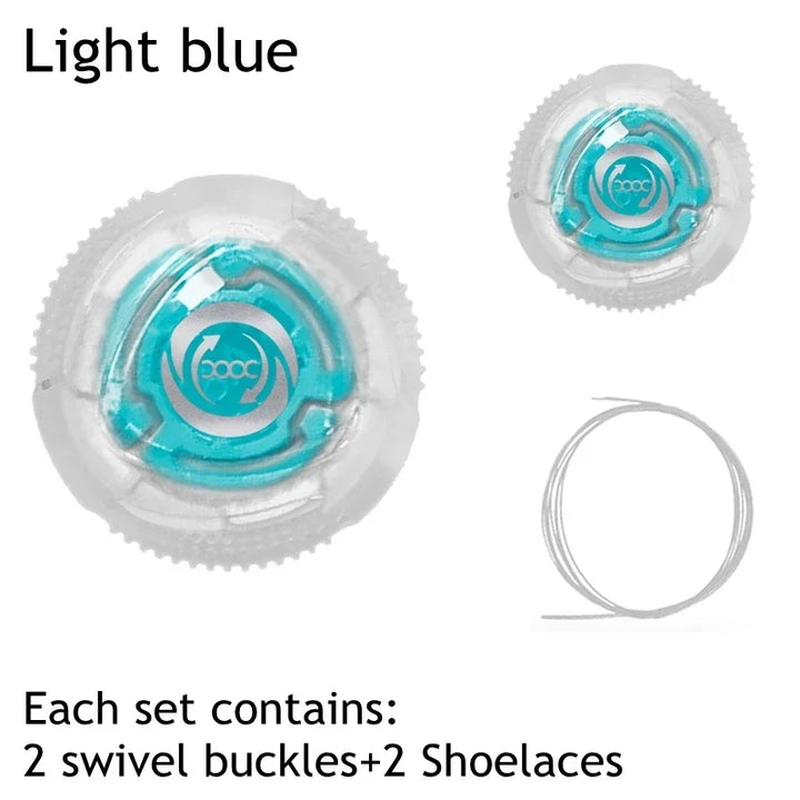 1 Pair Metal Wire Swivel Automatic Buckle Shoelaec No Tie Shoe Laces Quick Lock Shoestrings Women Man Shoelaces for Sneaker New