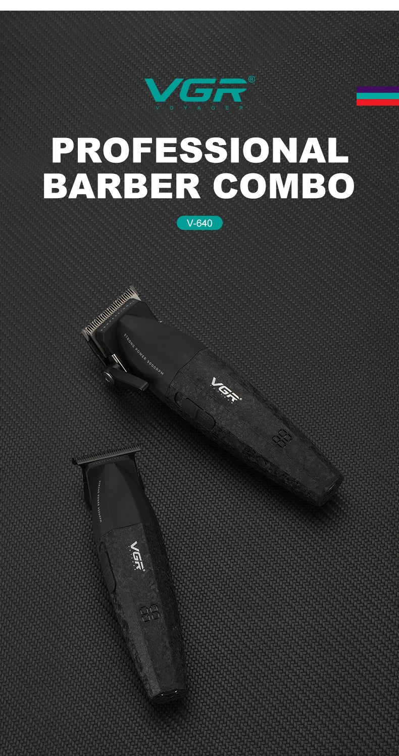 VGR Hair Trimmer Professional Electric Hair Clipper Barber Hair Cutting Machine 9000 RPM Haircut Metal Trimmer for Men V-640