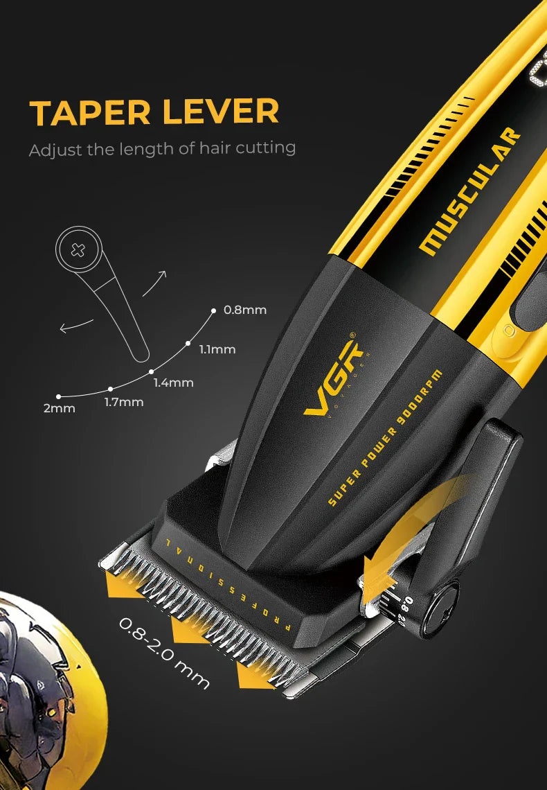 VGR Hair Clippers Professional Hair Trimmer Barber Clippers 9000 RPM Hair Cutting Machine Adjustable Trimmer for Men V-285 V-003
